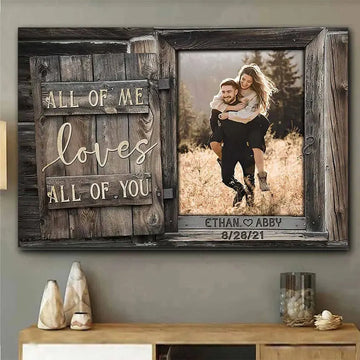 Personalized Wedding Gift for Couples - All of Me Canvas Print with Custom Names & Date Printingjoy