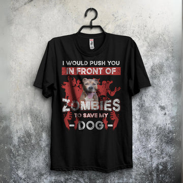 Personalized 'I Would Push You to Save My Dog/Cat' Funny Halloween Shirt – Custom Pet Lover Gift - Printingjoy