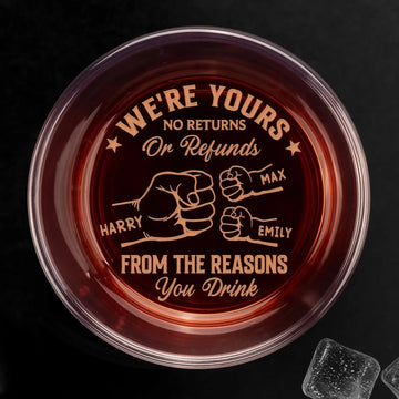 Custom Whiskey Glass - Personalized Father's Day Birthday Gifts For Dad, Grandpa - From The Reasons You Drink Printing Joy