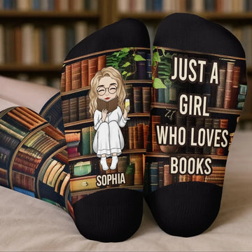 Custom Crew Socks - Personalized Bookish Gifts For Book Lovers, Bookworms, Readers - Keeping Up With My Reading Game copy Printbelle