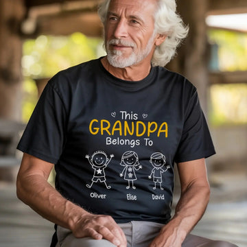 Custom T-Shirt or Hoodie – Personalized Birthday & Father’s Day Gifts for Dad, Grandpa, Papa – “Promoted to Grandpa” Shirt with Kids’ Names Printing Joy