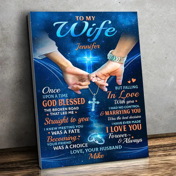 I Knew Meeting You Was Fate - Personalized Vertical Canvas for Couples, Anniversary Gift for Wife.