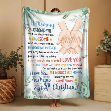 The World's Best Mommy Blanket - Personalized Baby Shower Gift for New Mom.