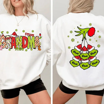 Personalized Grandma/Mom Christmas Sweatshirt – Custom Family Names for a Heartwarming Holiday Gift 2025.