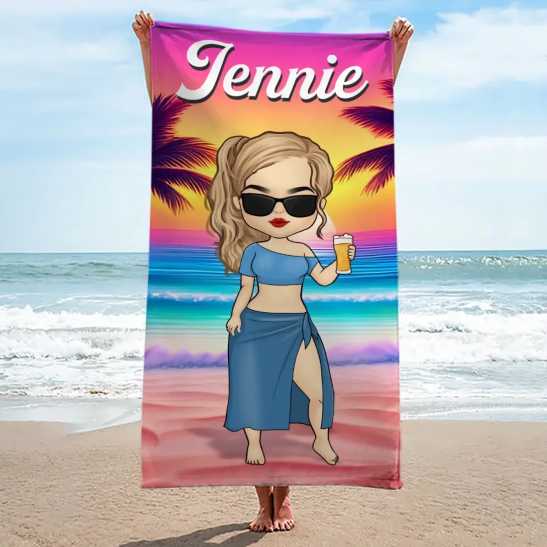 Best Friends Summer Beach Towel Personalized Gift - Printingjoy