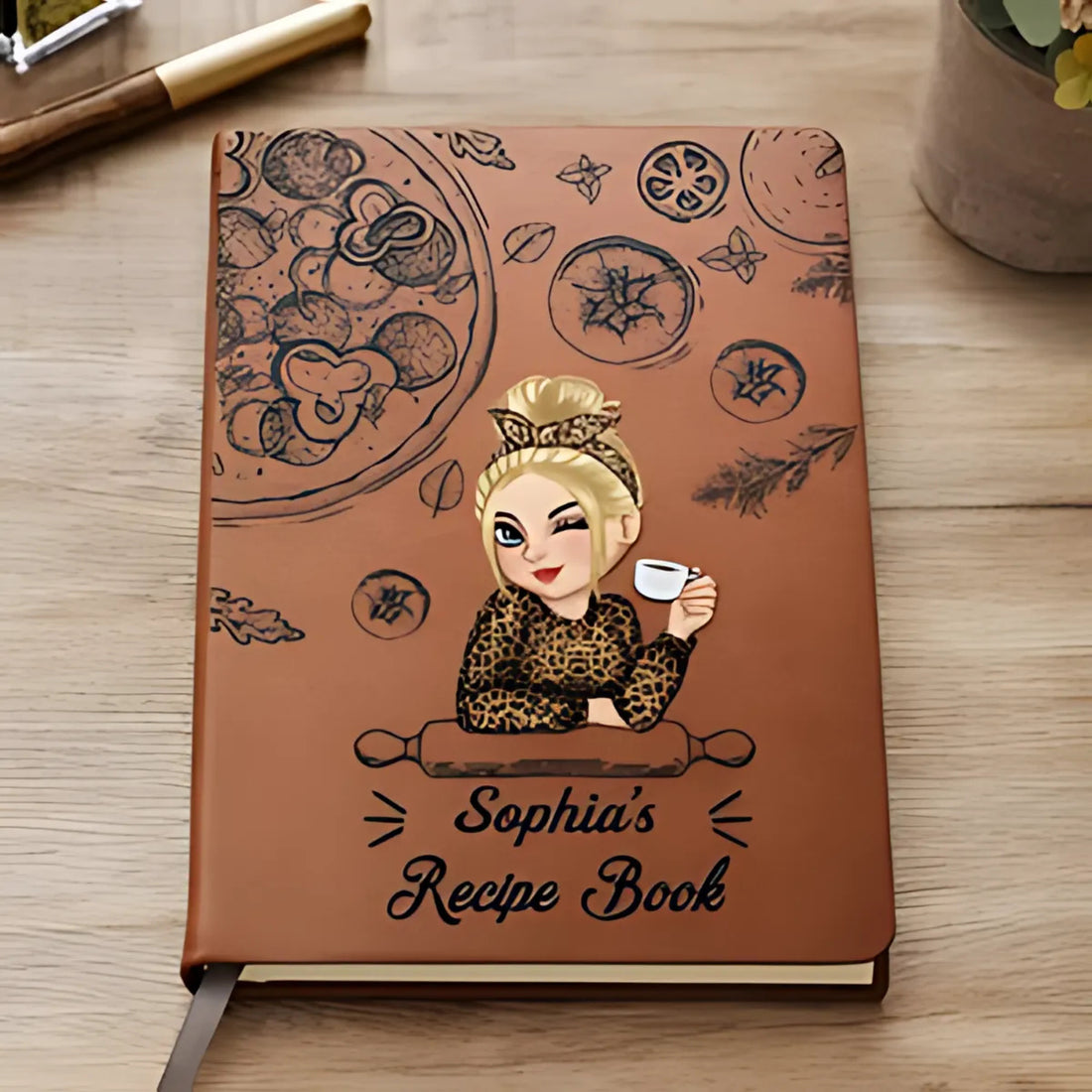 Family Recipe Cookbook - Personalized Leather Journal - Printingjoy