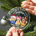 Besties Forever Christmas - Personalized Circle Glass Ornament - Printingjoy