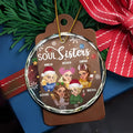 Besties Forever Christmas - Personalized Circle Glass Ornament - Printingjoy