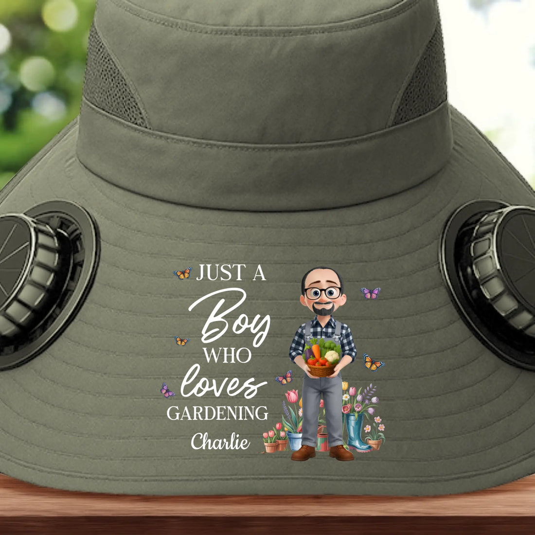 Custom Hat With Fans Solar Power - Personalized Garden Gifts For Gardeners - Garden Queen Vibes Printing Joy