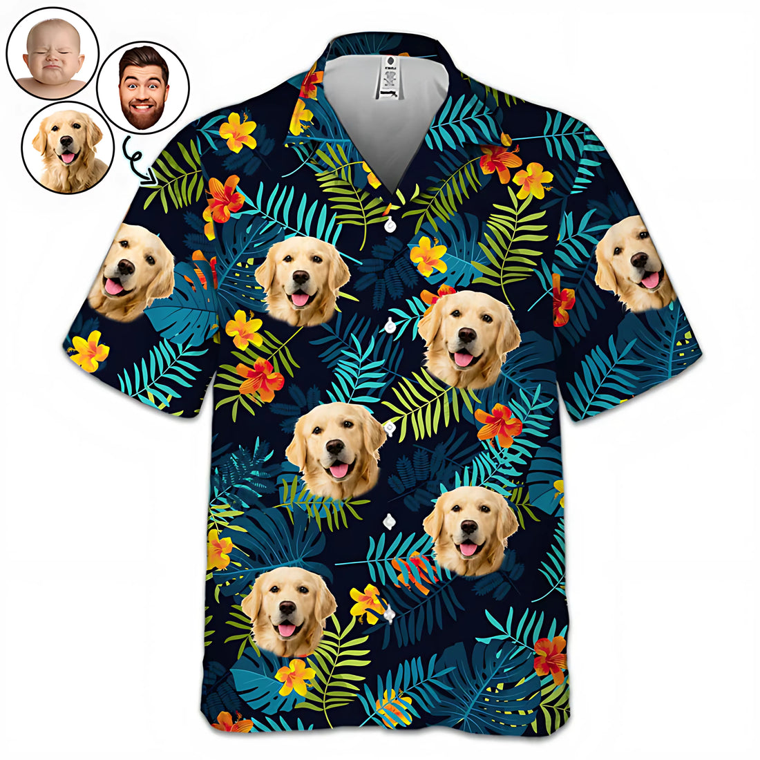 Personalized Hawaiian Shirt - Custom Tropical Vibes Unisex Shirt for Family, Pet Owners, and Pet Lovers - Printingjoy