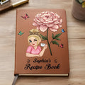 Birth Month Flowers Bloom Cooking Recipe Book - Personalized Leather Journal - Printingjoy