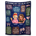 Personalized ‘10 Reasons Why You Are My Bestie’ Fleece & Sherpa Blanket – Custom Friendship Gift - Printingjoy