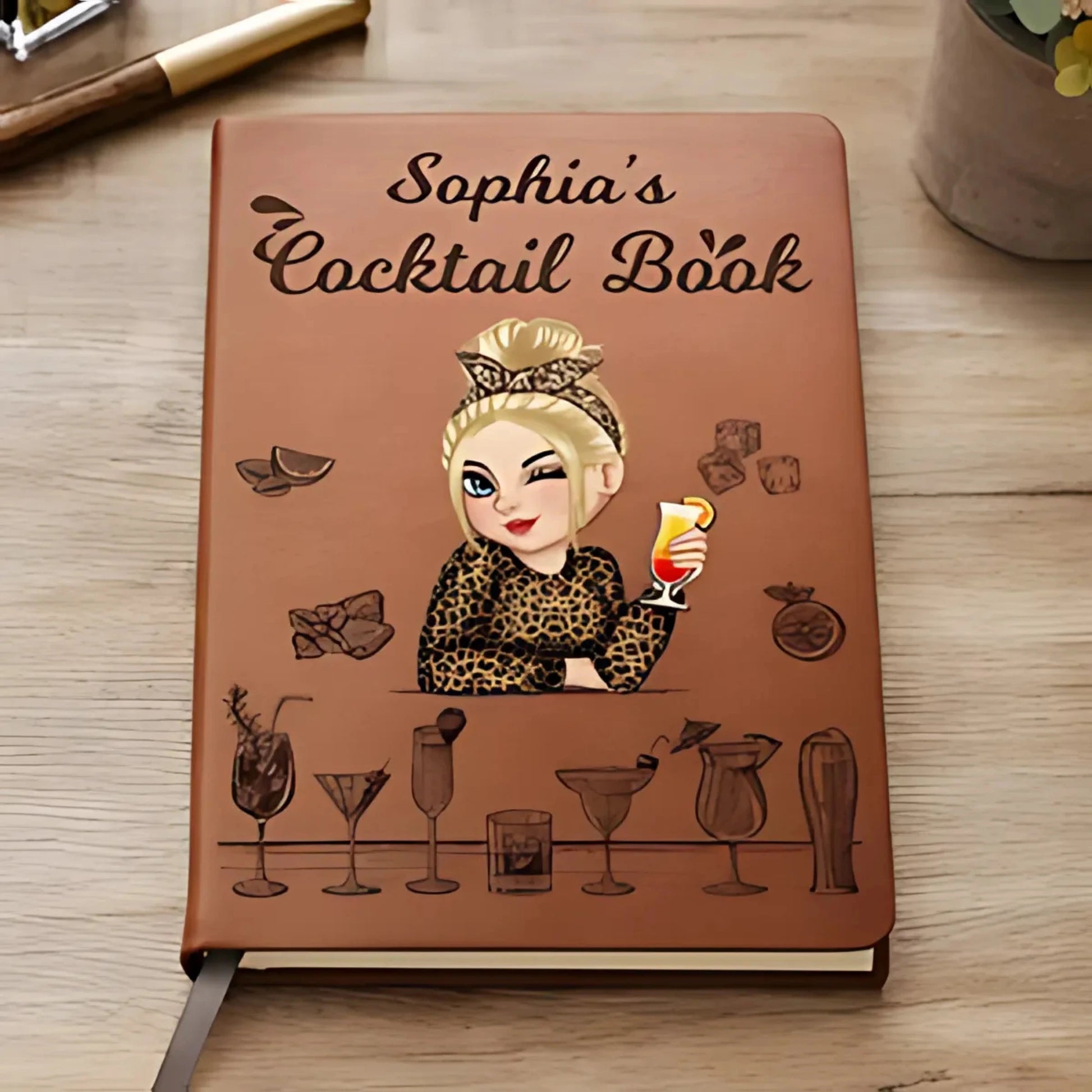 My Cooktail Book - Personalized Leather Journal - Printingjoy