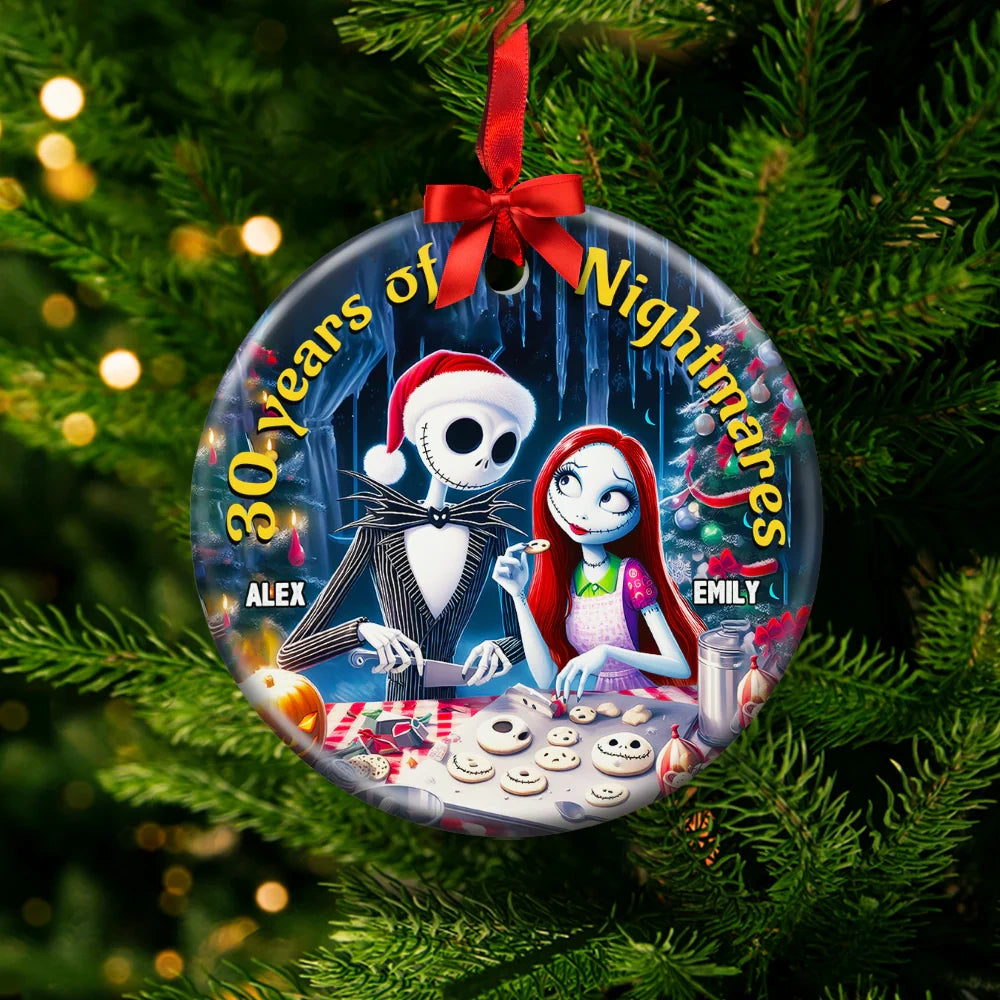 Personalized Couple Ceramic Ornament – Custom Holiday Gift for Christmas 2024 - Printingjoy