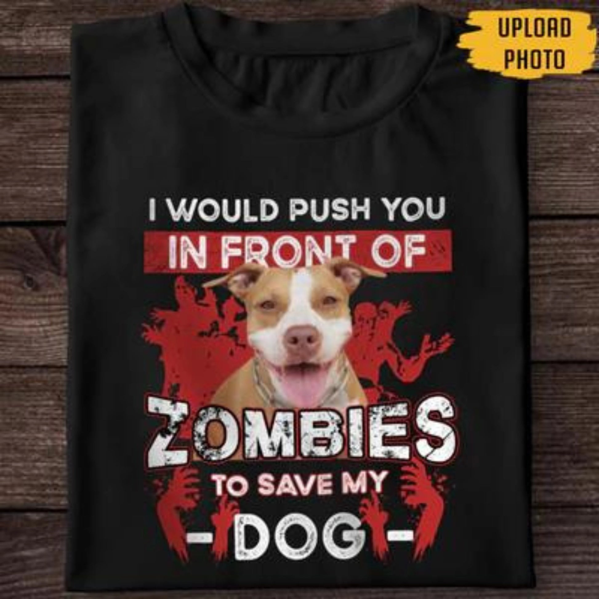 Personalized 'I Would Push You to Save My Dog/Cat' Funny Halloween Shirt – Custom Pet Lover Gift - Printingjoy