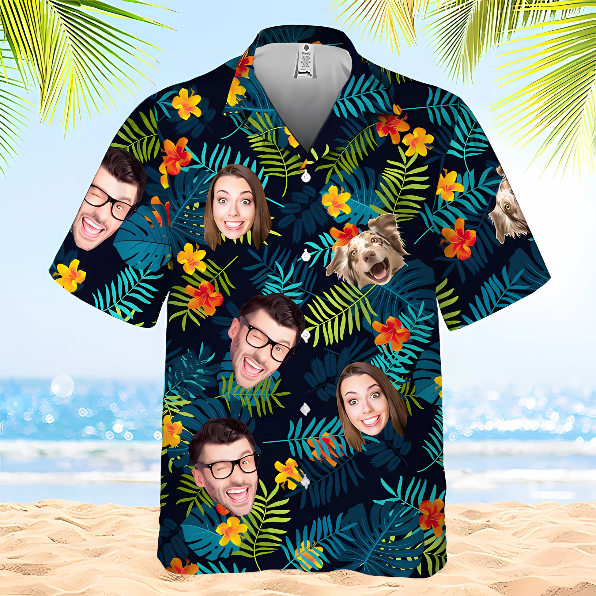 Personalized Hawaiian Shirt - Custom Tropical Vibes Unisex Shirt for Family, Pet Owners, and Pet Lovers - Printingjoy