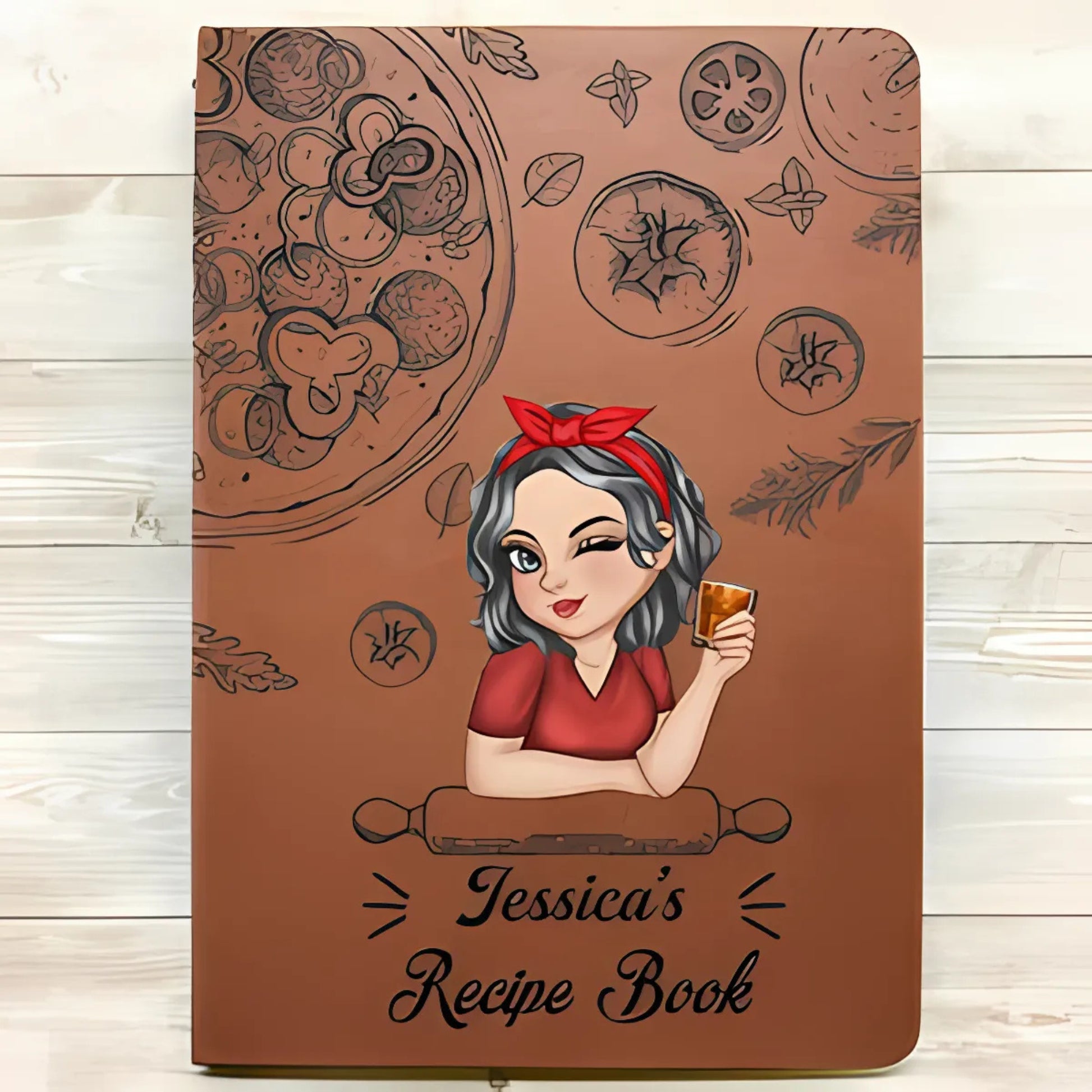 Family Recipe Cookbook - Personalized Leather Journal - Printingjoy