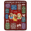 Personalized ‘10 Reasons Why You Are My Bestie’ Fleece & Sherpa Blanket – Custom Friendship Gift - Printingjoy