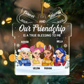 Our Friendship Is A True Blessing Christmas Besties - Personalized Custom Shaped Acrylic Ornament - Printingjoy