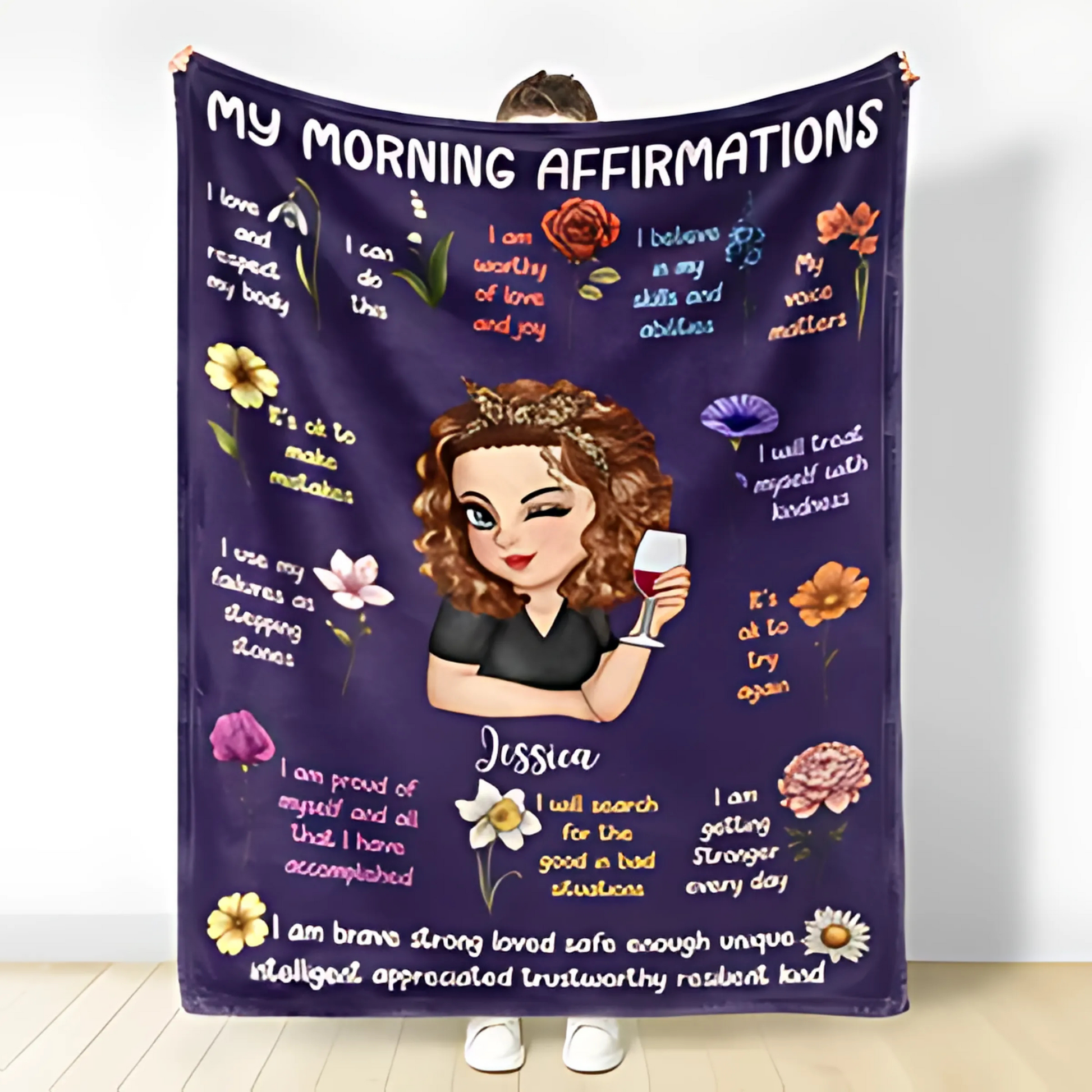 God Says I Am" Personalized Affirmation Blanket - Inspiring & Cozy Gift for Loved Ones copy - Printingjoy