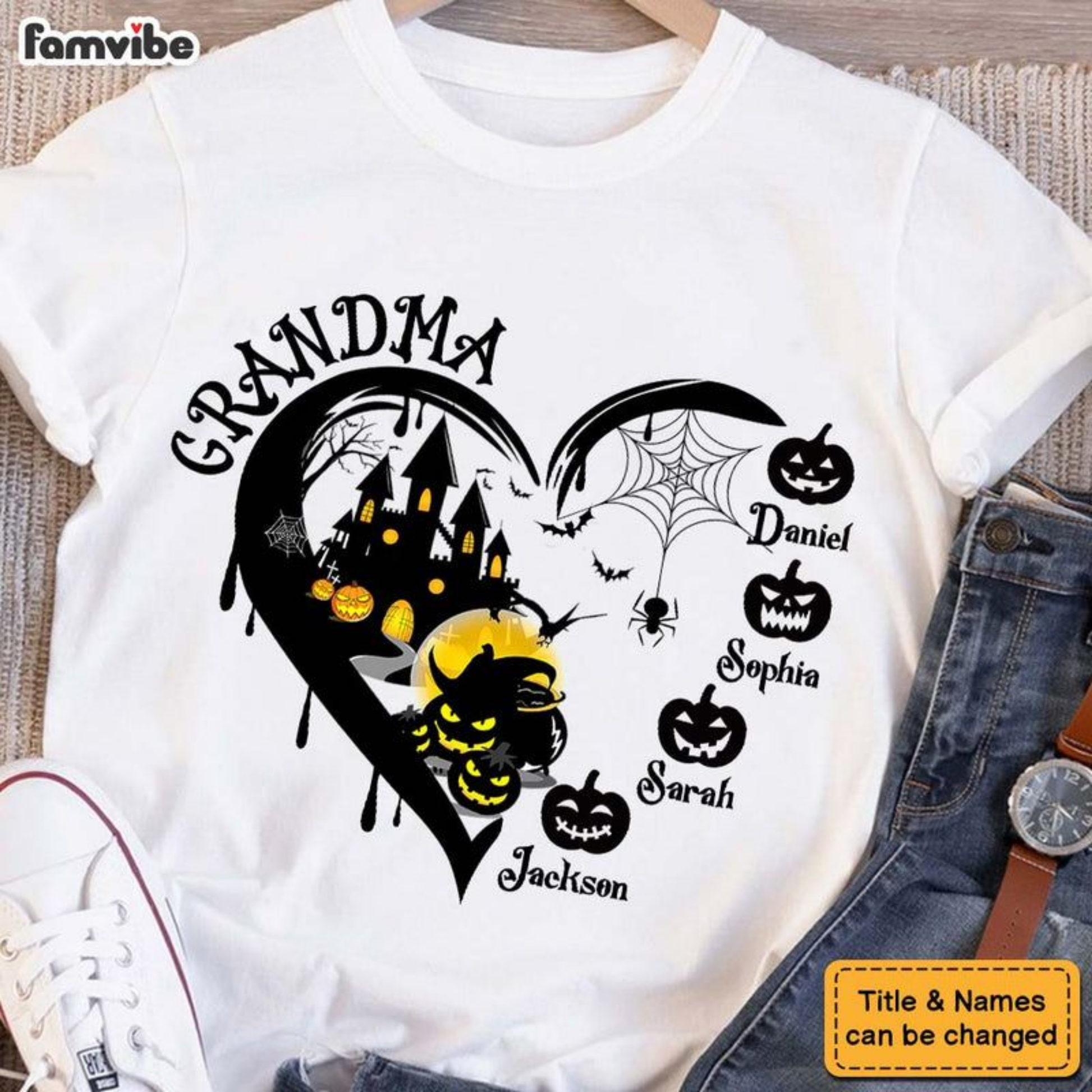 Personalized Halloween Shirt, Hoodie & Sweatshirt for Mom or Grandma – Custom Gift for Halloween - Printingjoy