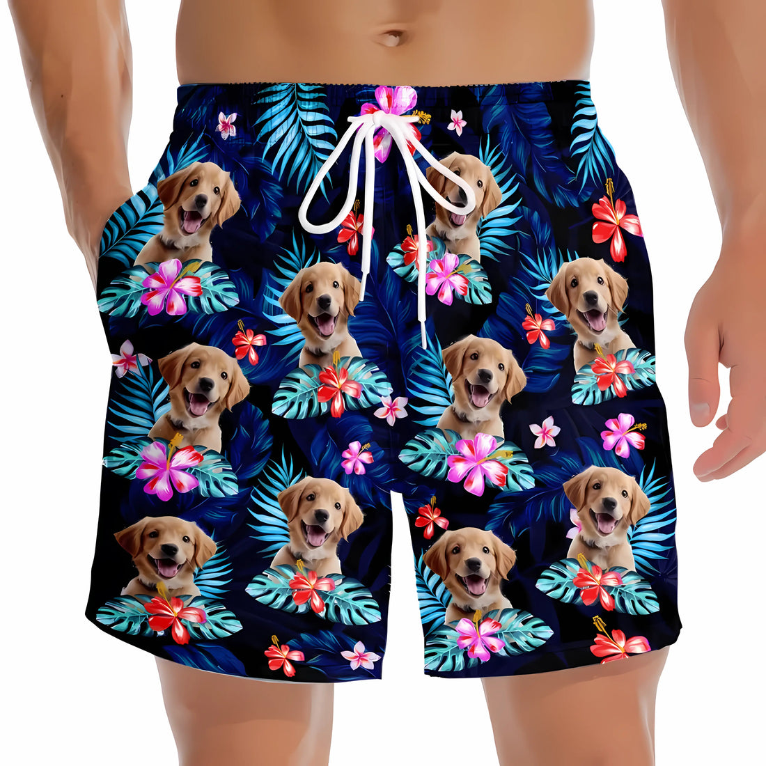 Personalized Tropical Hawaiian Beach Shorts - Custom Photo Aloha Men’s Summer Vacation Gift - Printingjoy