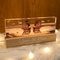 Realistic Beach Landscape LED Night Light - Personalized Acrylic Block for Couples, Romantic Home Decor - Printingjoy