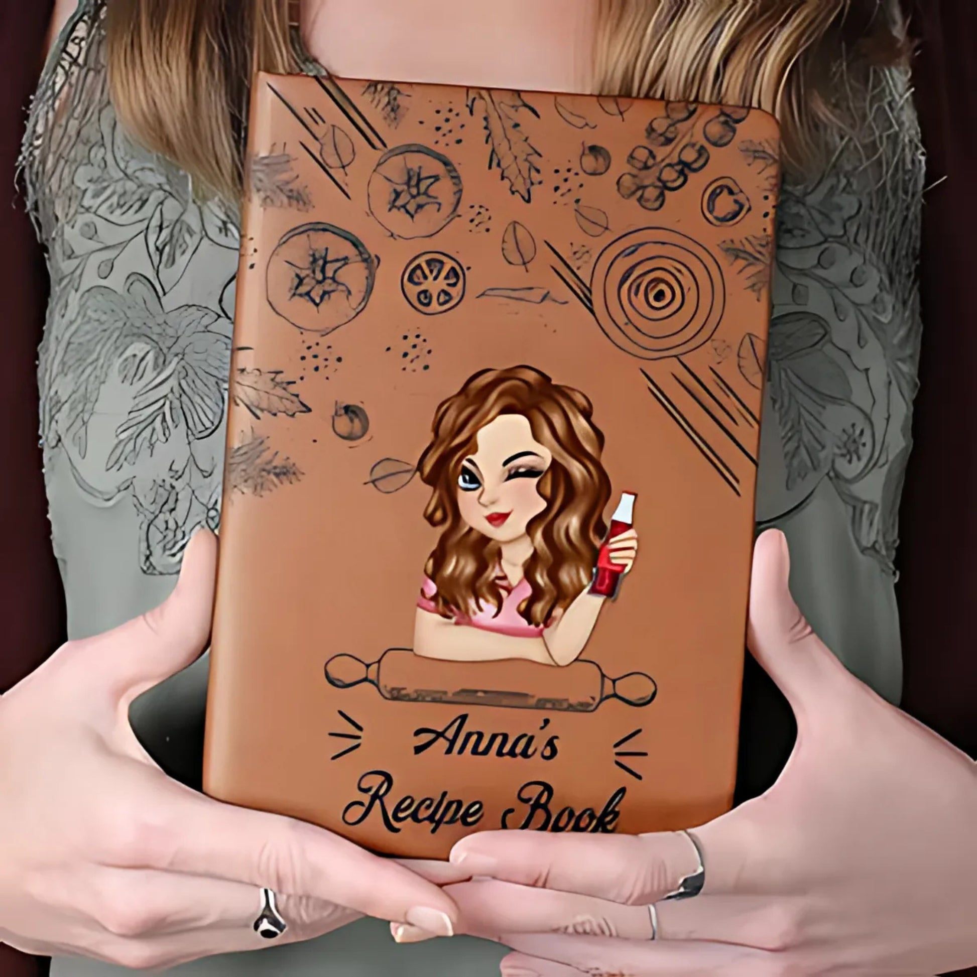 Family Recipe Cookbook - Personalized Leather Journal - Printingjoy