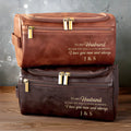 Custom Engraved Leather Toiletry Bag - Personalized Birthday Gifts For Husband - For The Man I Love Printing Joy