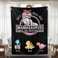 Don't Mess With Mamasaurus - Personalized Cozy Blanket for Mom Printingjoy