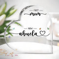 Grandma & Her Charming Flowers - Family Personalized Custom Heart Shaped Acrylic Plaque - Gift For Mom, Grandma - Printingjoy