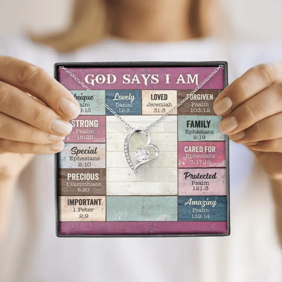 God Says I Am - Personalized Cross Dancing Necklace - Best Gift For Granddaughter, Daughter - Printingjoy