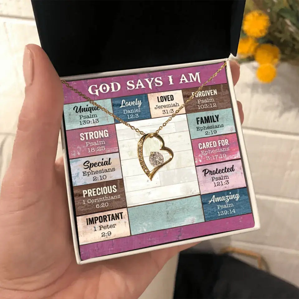 God Says I Am - Personalized Cross Dancing Necklace - Best Gift For Granddaughter, Daughter - Printingjoy