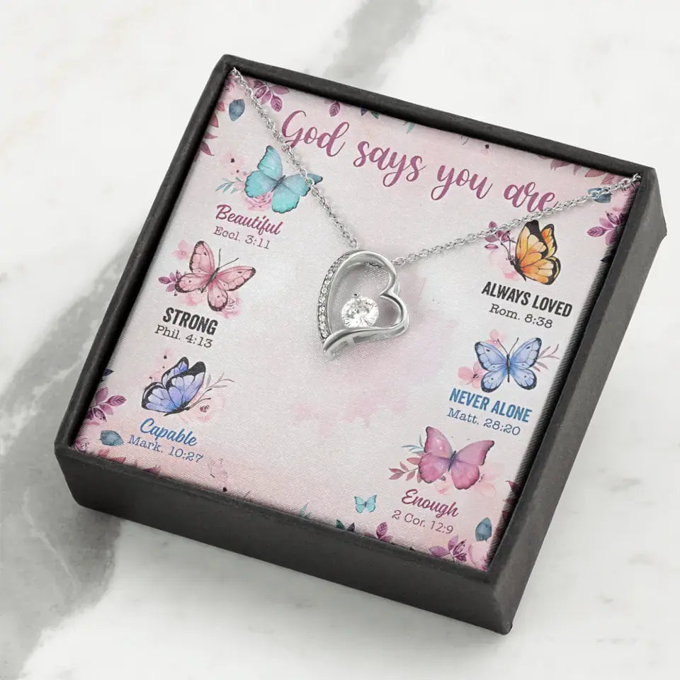 God Says You Are - Personalized Cross Dancing Necklace - Best Gift For Daughter/Granddaughter - Printingjoy