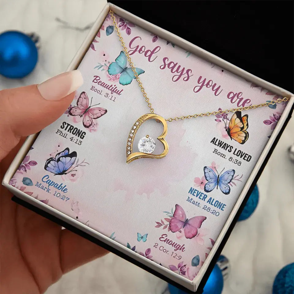 God Says You Are - Personalized Cross Dancing Necklace - Best Gift For Daughter/Granddaughter - Printingjoy