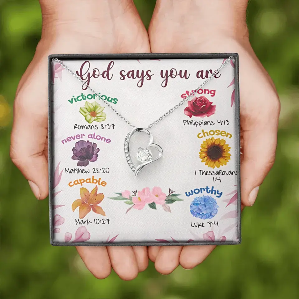 God Says I Am Flower - Personalized Cross Dancing Necklace - Best Gift For Daughter/Granddaughter - Printingjoy