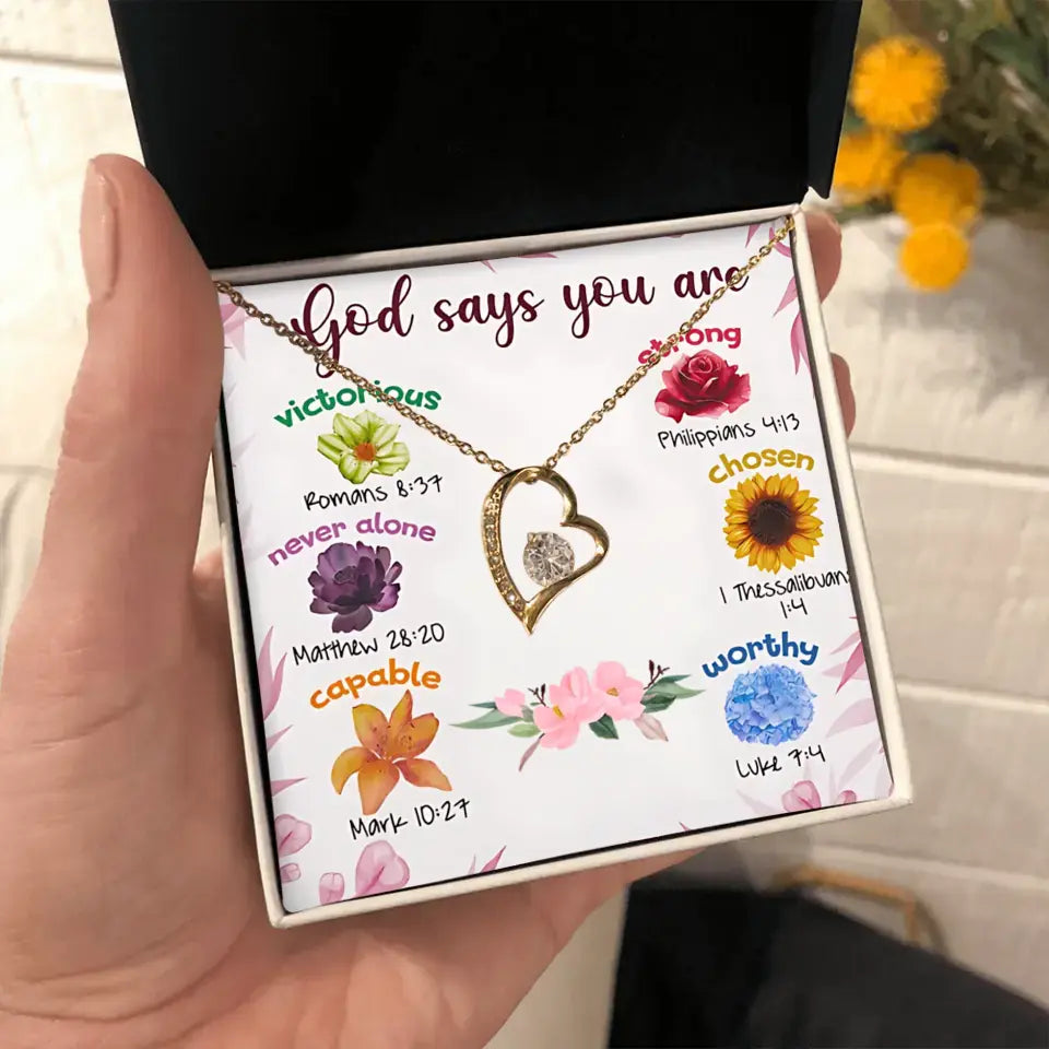 God Says I Am Flower - Personalized Cross Dancing Necklace - Best Gift For Daughter/Granddaughter - Printingjoy