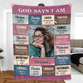 God Says I Am Pink Photo - Personalized Blanket - Meaningful Gifts for Birthday - Printingjoy