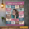 God Says I Am Pink Photo - Personalized Blanket - Meaningful Gifts for Birthday - Printingjoy