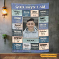 God Says I Am Pink Photo - Personalized Blanket - Meaningful Gifts for Birthday - Printingjoy