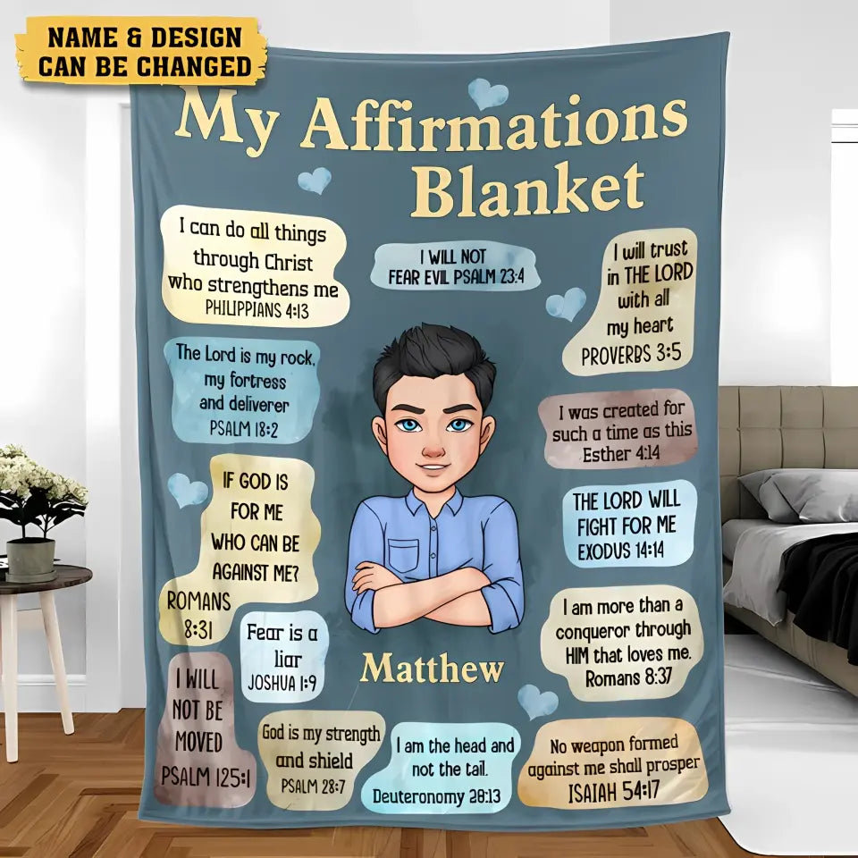 Personalized Blanket For Daughter, Granddaughter - My Affirmations - Meaningful Birthday Gifts - Printingjoy