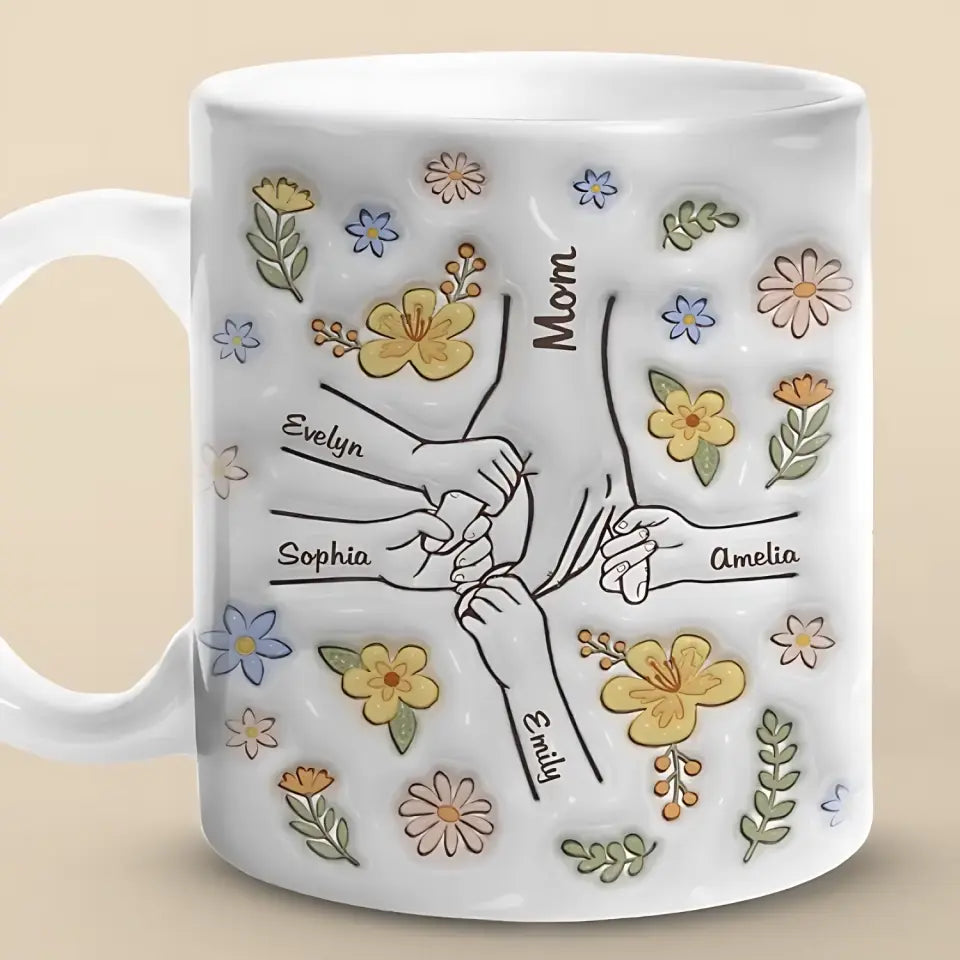 Love in Full Bloom: Personalized 3D Printed Mug - Thoughtful Gift for Mom, Sister, or Friend - Printingjoy