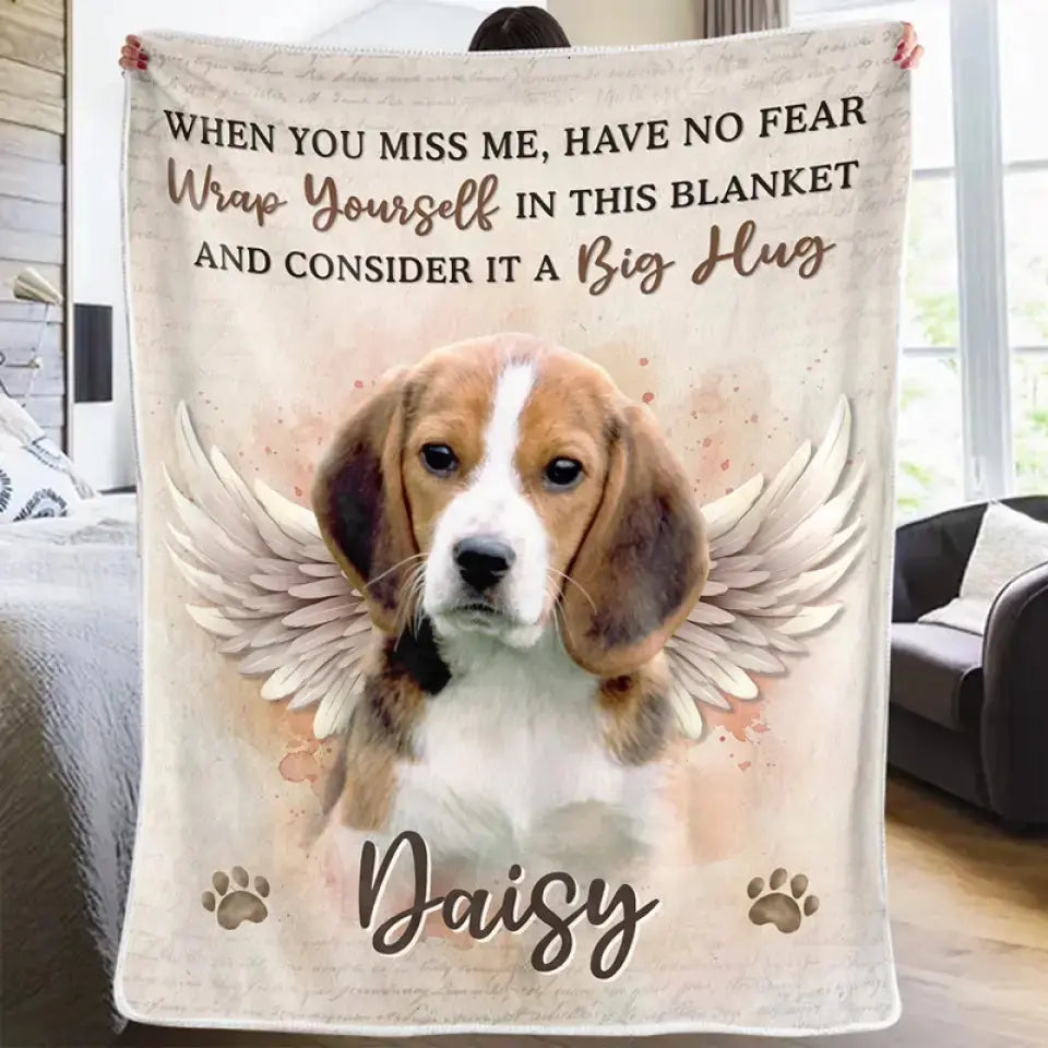 Custom Photo No Longer By My Side But Forever In My Heart - Memorial Personalized Custom Blanket - Sympathy Gift For Pet Owners, Pet Lovers Printing Joy