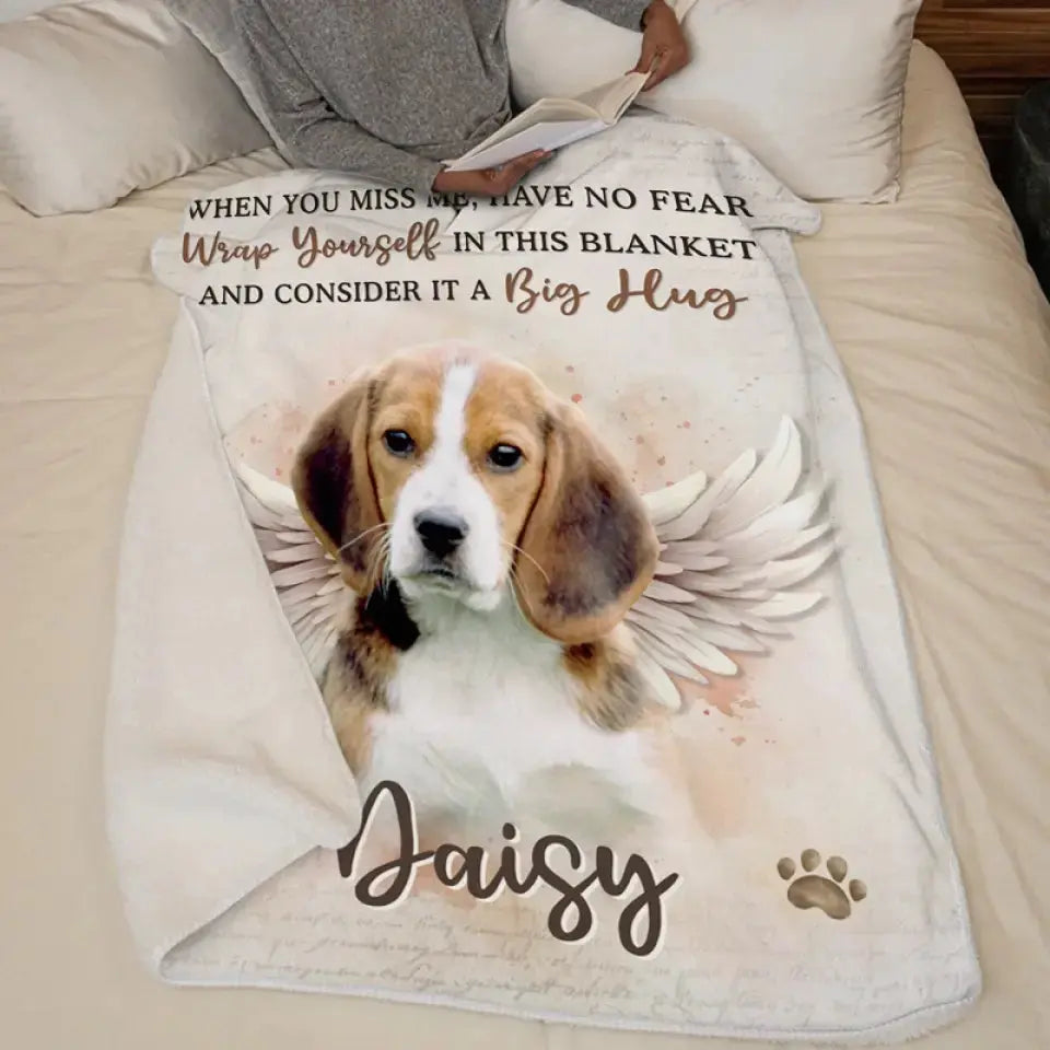 Custom Photo No Longer By My Side But Forever In My Heart - Memorial Personalized Custom Blanket - Sympathy Gift For Pet Owners, Pet Lovers Printing Joy
