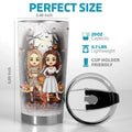 We're Not Just Friends, We're Partners In Crime - Bestie Personalized Custom Tumbler - Halloween Gift For Best Friends, BFF, Sisters Printing Joy