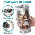 We're Not Just Friends, We're Partners In Crime - Bestie Personalized Custom Tumbler - Halloween Gift For Best Friends, BFF, Sisters Printing Joy