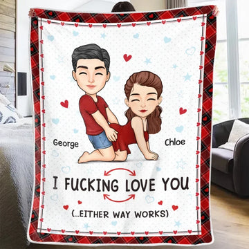 Every Day Is The Best Day When I'm With You - Couple Personalized Custom Blanket - Christmas Gift For Husband Wife, Anniversary