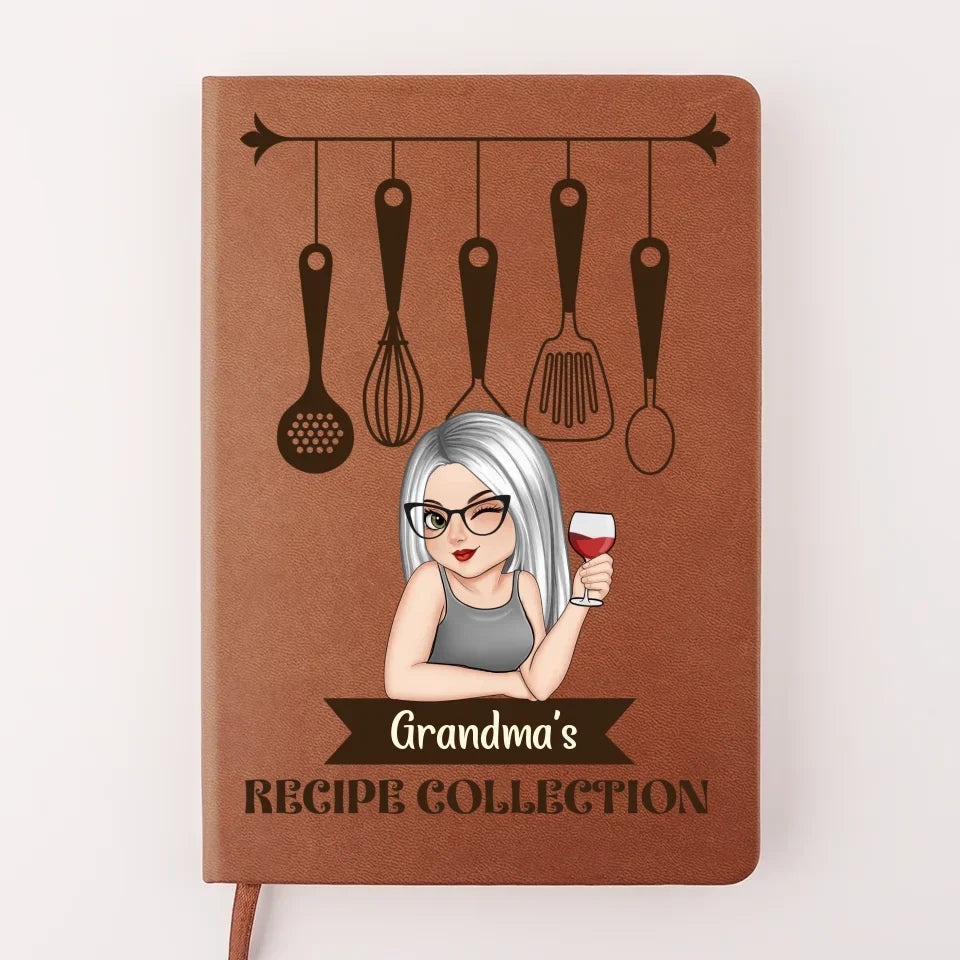 Woman Recipe Cookbook - Personalized Leather Journal Printing Joy