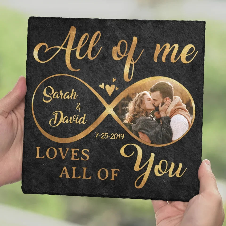 Custom Photo Square Stone Plaque with Stand – Personalized Anniversary Gifts for Couples, Husband, Wife, Him & Her – “You Stole My Heart” Keepsake Printingjoy