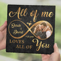 Custom Photo Square Stone Plaque with Stand – Personalized Anniversary Gifts for Couples, Husband, Wife, Him & Her – “You Stole My Heart” Keepsake Printingjoy